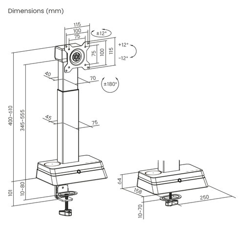 MyWall Monitorarm HL 66-1 L MyWall Monitorarm HL 66-1 L