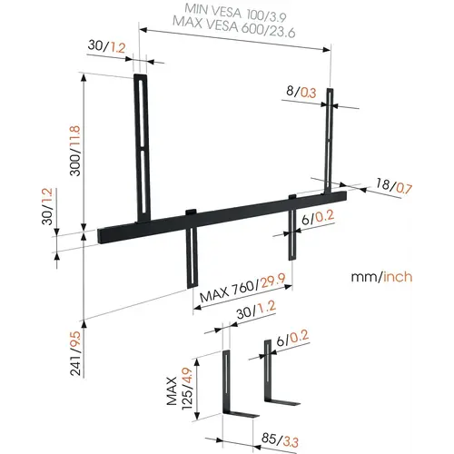 Vogel's Sound 3550 Soundbar beugel