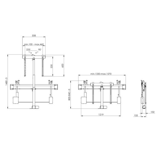Sabaj Elektrische TV lift K1 RotoLift met Autolid (27-44 inch)