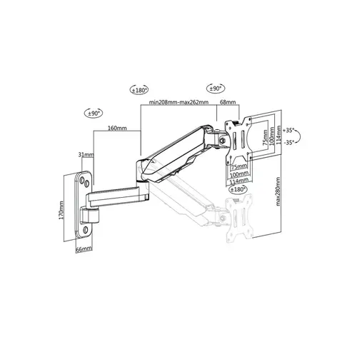 Value Monitorarm Wandbeugel BRC91191