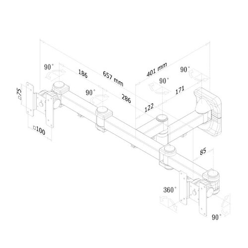 Neomounts FPMA-W960D Dual Monitor wandbeugel Neomounts FPMA-W960D Dual Monitor wandbeugel