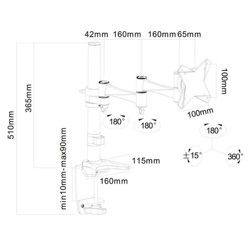 Neomounts Monitor arm FPMA-D1330BLACK