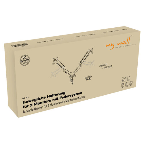 MyWall Monitorarm voor 2 schermen HEG 10 L