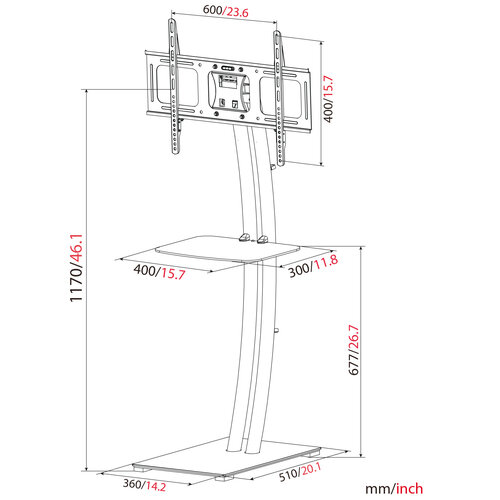 MyWall TV Vloerstandaard HP 107 L