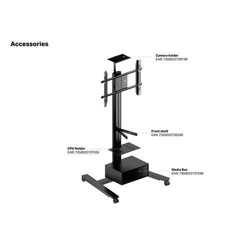 Multibrackets TV Vloerstandaard 180 HD Back to Back Zilver