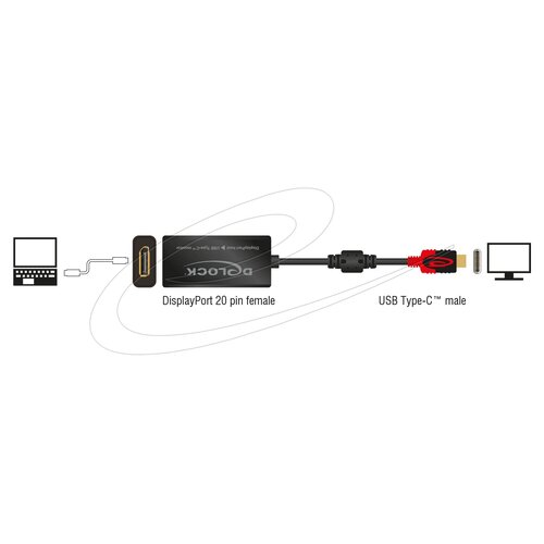DeLock DisplayPort female - USB Type-C™ male adapter
