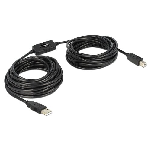 DeLock Actieve USB 2.0 A male - USB 2.0 B male - 11 meter