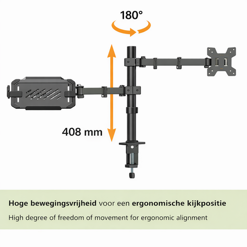 MyWall Monitor + Laptop arm HEG 8 L