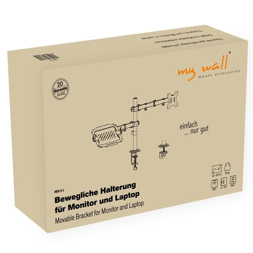 MyWall Monitor + Laptop arm HEG 8 L