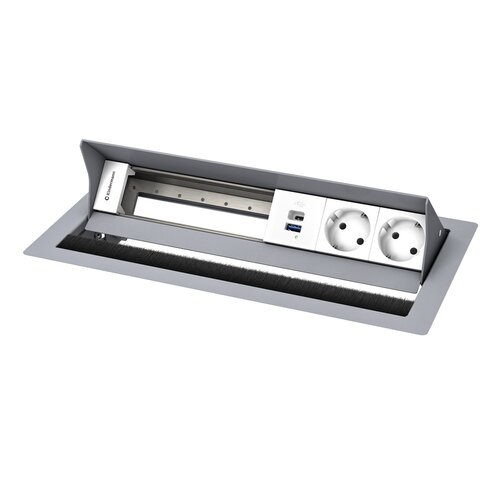 Kindermann CablePort Standard² - 6-voudig - 2x Stroom, 1x USB lader (C + A) - RAL9006