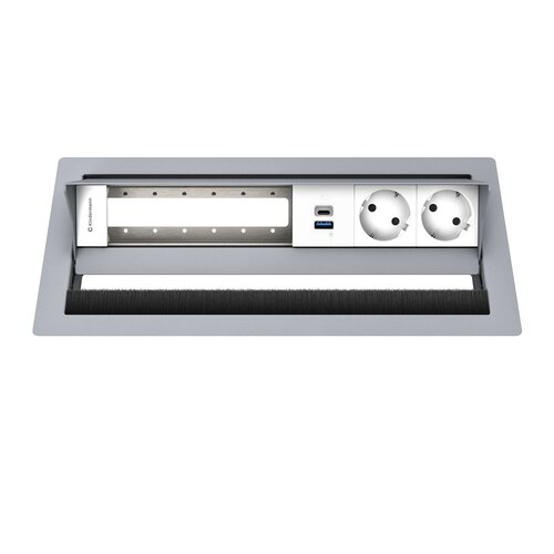 Kindermann CablePort Standard² - 6-voudig - 2x Stroom, 1x USB lader (C + A) - RAL9006