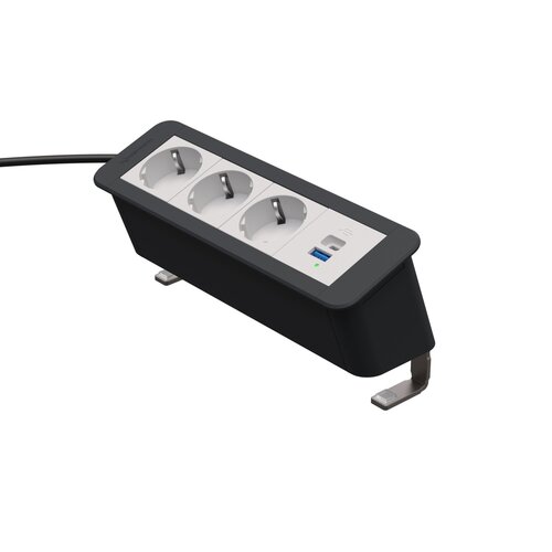 Kindermann CablePort Office desk 4-voudig 3x Stroom, 1xUSB lader (A+C) Kindermann CablePort Office desk 4-voudig 3x Stroom, 1xUSB lader (A+C)