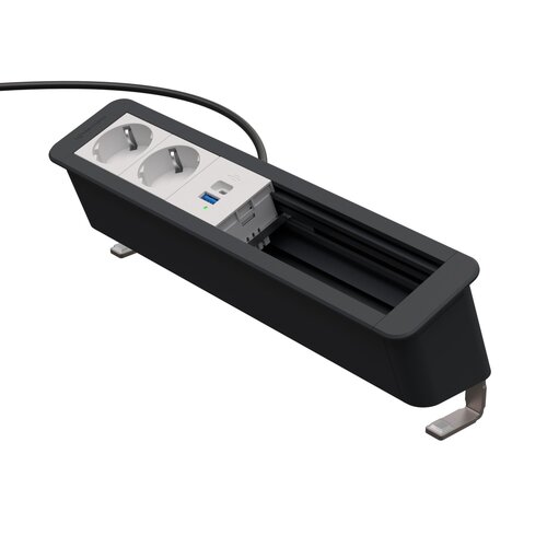 Kindermann CablePort Office Desk 6V 2x Stroom, 2x leeg, USB A+C lader Kindermann CablePort Office Desk 6V 2x Stroom, 2x leeg, USB A+C lader