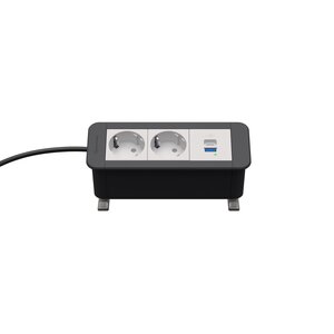Kindermann CP Office Desk 3V 2x Stroom + USB lader QC & PD