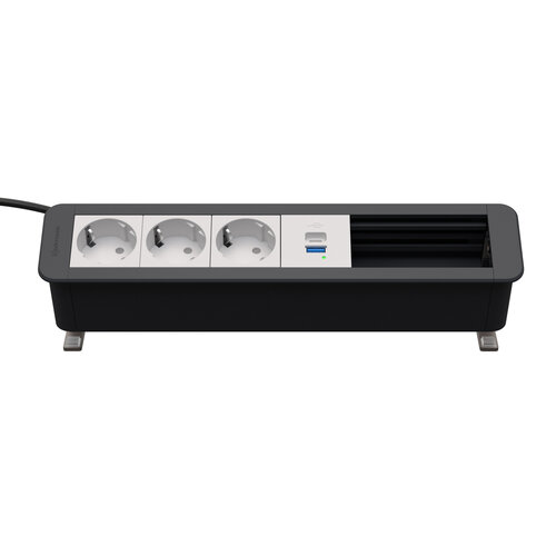 Kindermann CablePort Office Desk 6V 3x Stroom, USB A+C lader, 2x leeg