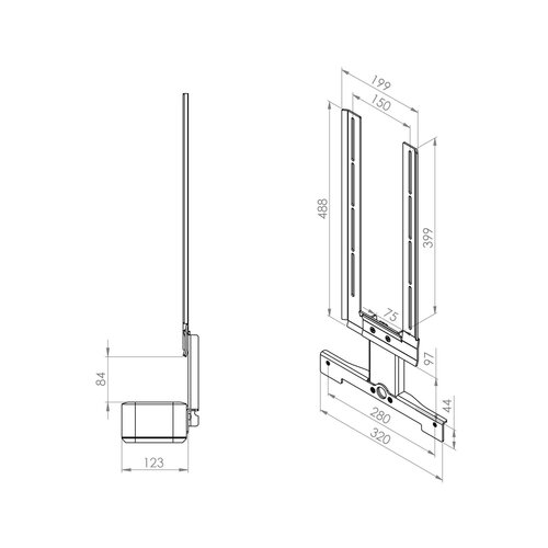 Cavus Punt Frame voor BlueSound Pulse Bar
