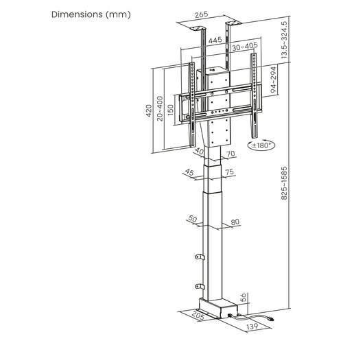 MyWall Draaibare TV Lift HP 67-1 L