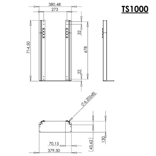 VENSET Montage beugel voor Venset TV lift TS700C &  TS1000C