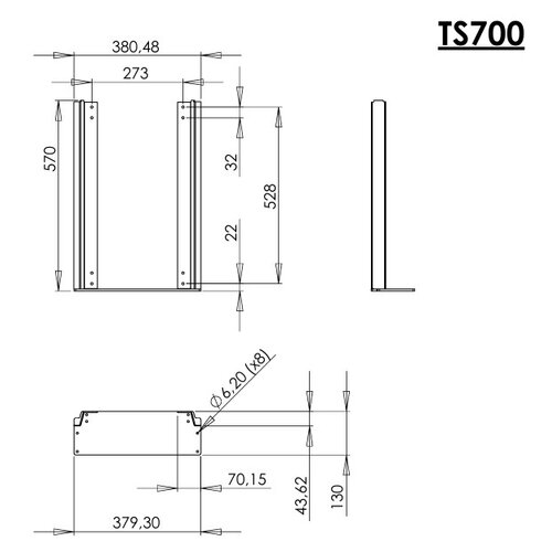 VENSET Montage beugel voor Venset TV lift TS700C &  TS1000C
