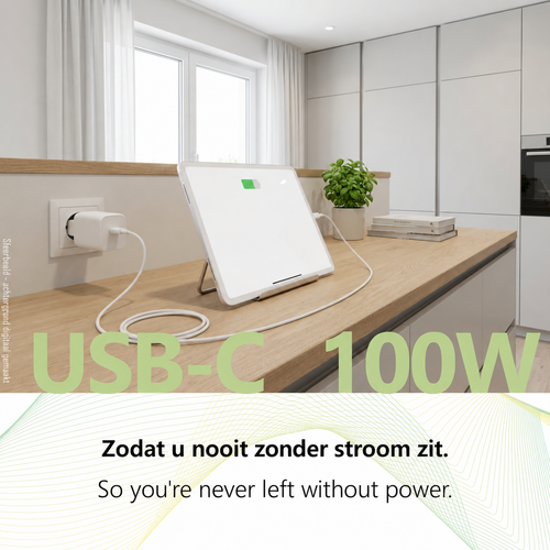 MaxTrack GaN USB-C snellader 100W – compact met Power Delivery en PPS - Wit MaxTrack GaN USB-C snellader 100W – compact met Power Delivery en PPS - Wit