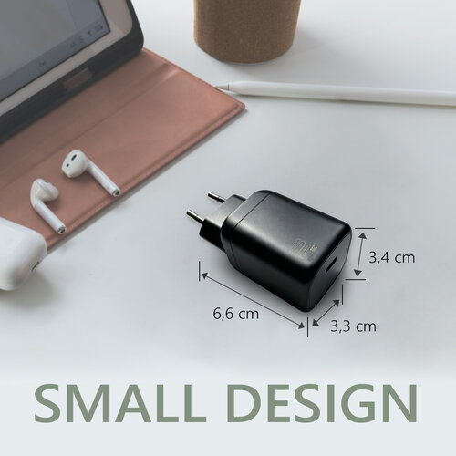 MaxTrack GaN USB-C snellader 100W – compact met Power Delivery en PPS - Zwart
