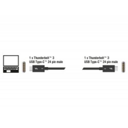 DeLock Thunderbolt™ 3 (40 Gb/s) USB-C™ Kabel (passive)-0.5 meter DeLock Thunderbolt™ 3 (40 Gb/s) USB-C™ Kabel (passive)-0.5 meter