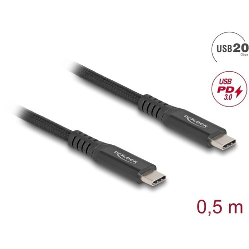 DeLock USB Type C - USB4™ 20 Gbps Kabel 0.5 m DeLock USB Type C - USB4™ 20 Gbps Kabel 0.5 m