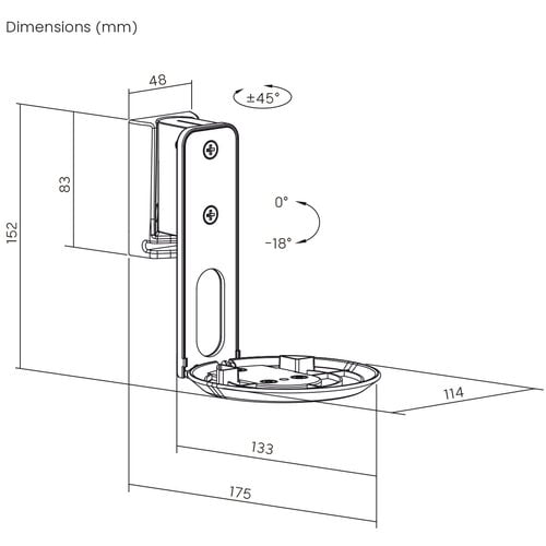 MyWall Speaker wandbeugel voor Sonos Era 100 en Era 100 SL – zwart – 2 stuks – draaibaar en kantelbaar MyWall Speaker wandbeugel voor Sonos Era 100 en Era 100 SL – zwart – 2 stuks – draaibaar en kantelbaar