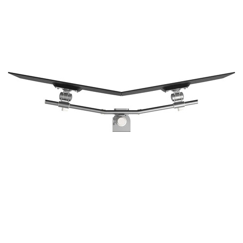Dataflex Monitorarm Viewmate 642 Zilvergrijs – Voor 2 schermen tot 27 inch, met gebogen drager en maximaal 15 kg per scherm