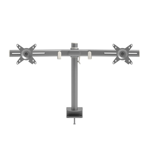 Dataflex Monitorarm Viewmate 642 Zilvergrijs – Voor 2 schermen tot 27 inch, met gebogen drager en maximaal 15 kg per scherm