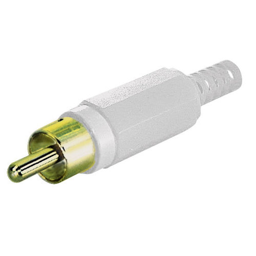 Bulk RCA male soldeer connector - Wit