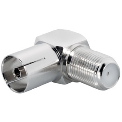 Coax female (IEC 9.5mm) - F-Connector female 90°