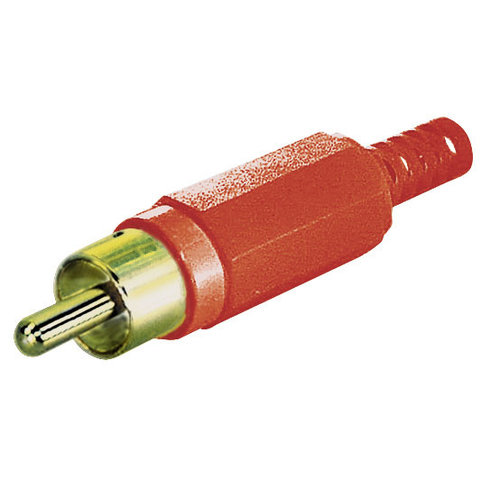 RCA male soldeer connector - Rood