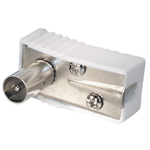 Bulk Coax (IEC) male schroef connector met witte kap