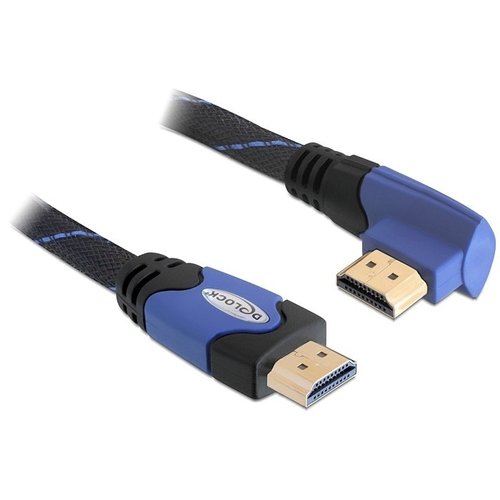 DeLock HDMI kabel met haakse aansluiting (4K @ 30 Hz) -3.0 meter (links)