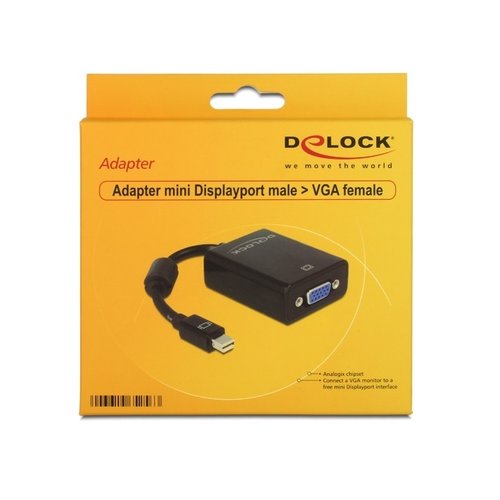 DeLock Mini DisplayPort - VGA adapter -Zwart