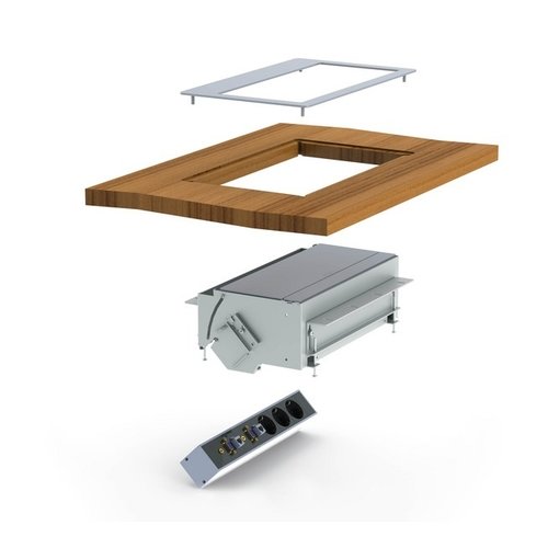 Kindermann CablePort Flex tafel inbouw module voor 4 voudige module houder (Individual)