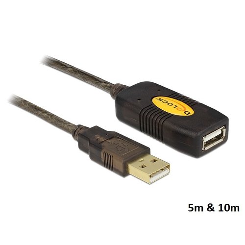 DeLock USB 2.0 Actieve verlengkabel-10 meter