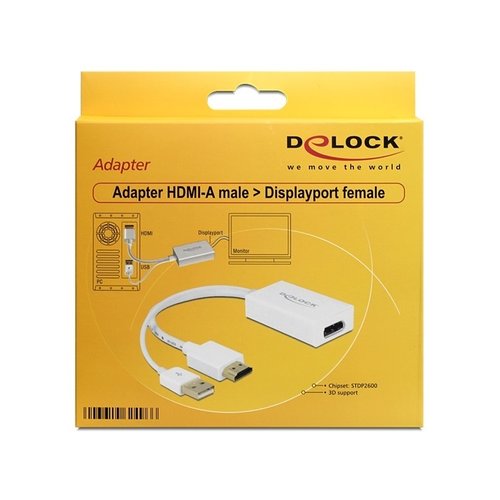 DeLock HDMI-A male - DisplayPort 1.2 female adapter DeLock