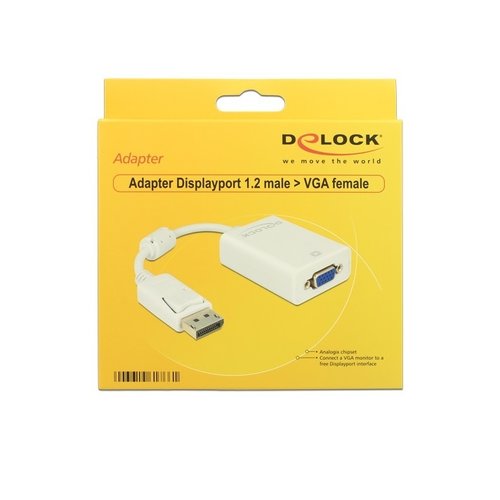 DeLock DisplayPort 1.2 male - VGA female adapter-Zwart