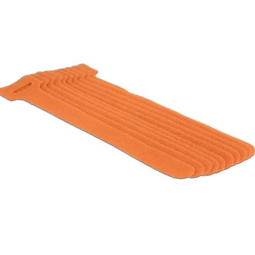 DeLock Klittenband binders Oranje (10 st.) 20 cm