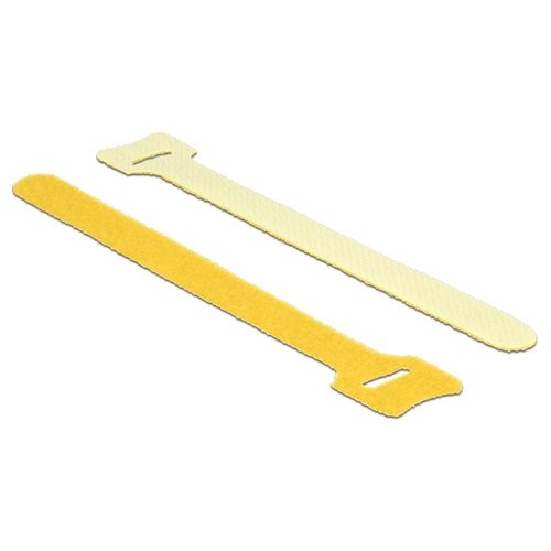 DeLock Klittenband binders Geel (10 st.) -15cm