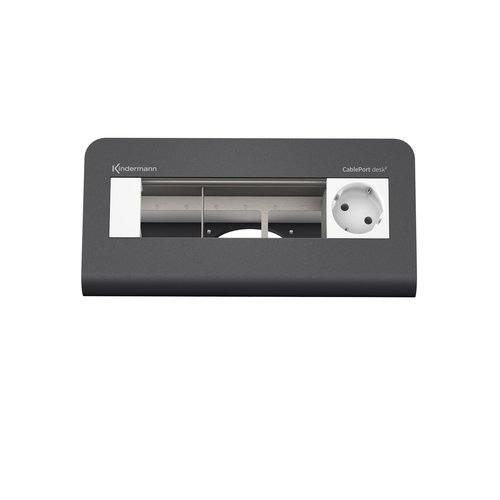 Kindermann Kindermann CablePort desk² 80 - 1x Stroom, 3x Leeg - Brushed