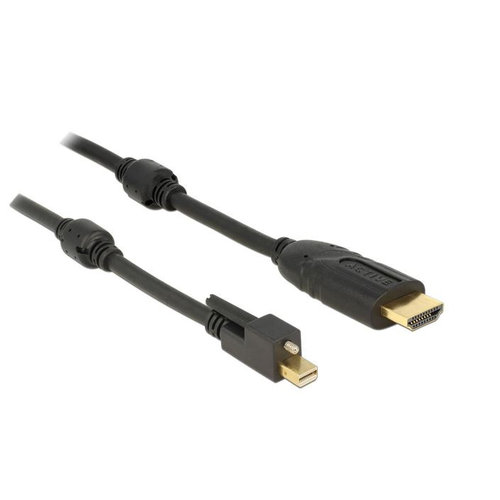DeLock mini DisplayPort 1.2 male met schroef - HDMI male kabel (4K, Actief)-1.0 meter