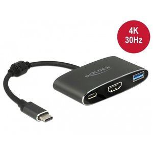 DeLock USB Type C™ male - HDMI (DP Alt Mode) 4K 30 Hz - USB type A en USB type C™ PD