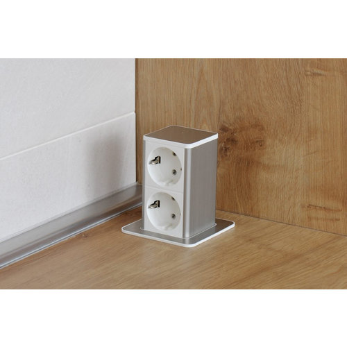 Digitel Digitel Pop Up - Powerunit 2x 220 Volt - Wit / Aluminum Digitel Digitel Pop Up - Powerunit 2x 220 Volt - Wit / Aluminum