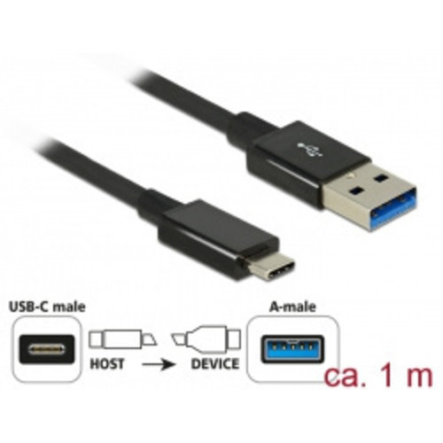 DeLock Delock Kabel SuperSpeed USB 10 Gbps (USB 3.1 Gen 2) USB Type-C™ Male - USB Typ-A Male 1 m Premium