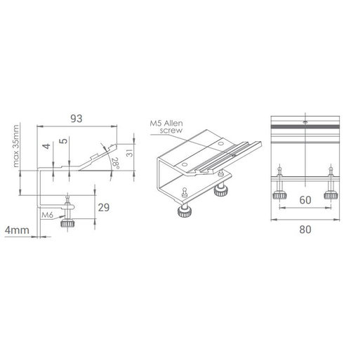 Digitel Digitel Desk UP Single Clamp-Wit