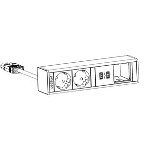 Digitel Digitel Desk Up Module – 4-voudig - 2x Stroom, 1x USB-Lader, 1x Leeg