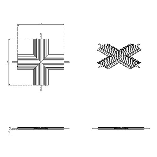 Dataflex Dataflex Addit - Aluminium Kruisverbinding